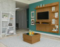 PAINEL PREMIUM MESA DE CENTRO PARATI E ESTANTE ZAP - FREIJO E BRANCO