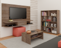 AMBIENTE PAINEL STUDIO, MESA DE CEDNTRO AUSTIN E BOOK - CANELA