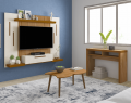 AMBIENTE PAINEL CRONOS MESA DE CENTRO MOON E APARADOR VEGAS OFF WHITE FREIJO